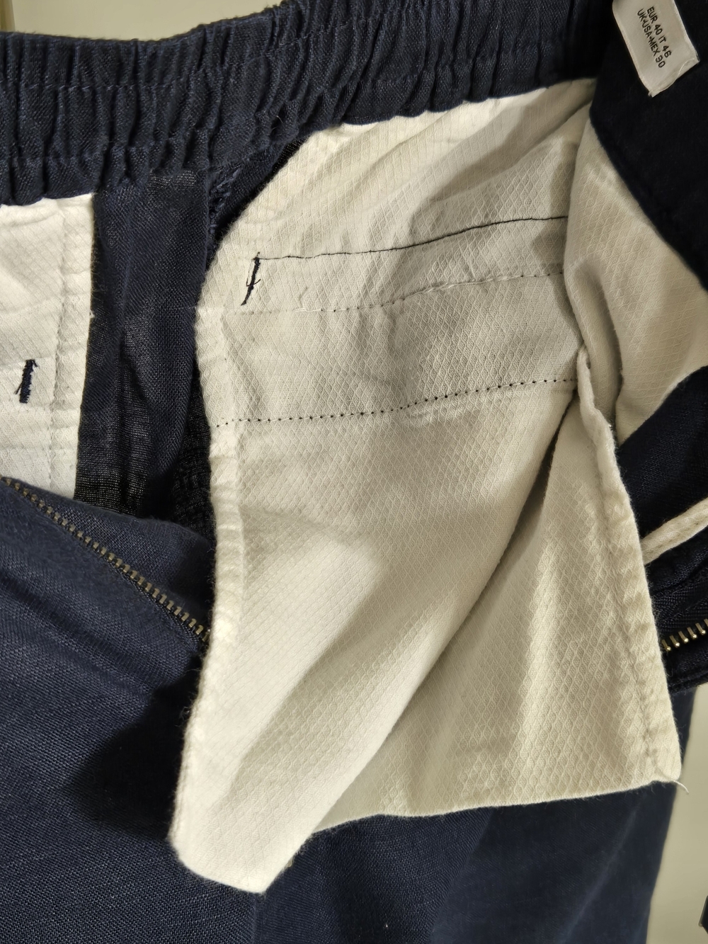 Mango Navy Drawstring Cropped Pants - Picture 5 of 7